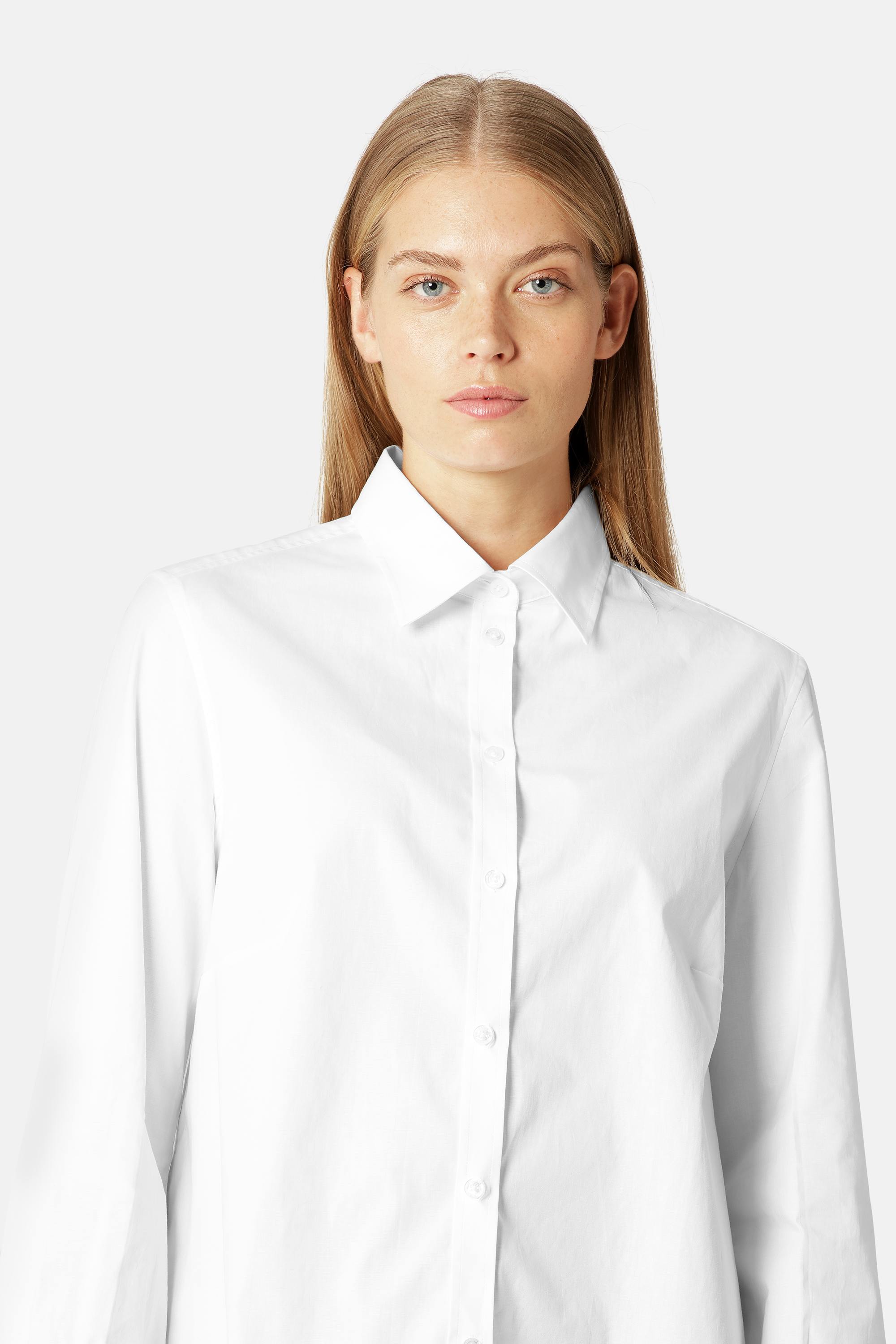 Skjorte Med Fald Bagpå - White